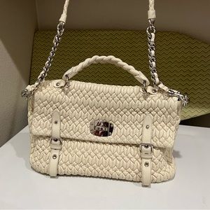 Miu Miu Large Matelasse Nappa Leather Handbag with Shoulder Strap